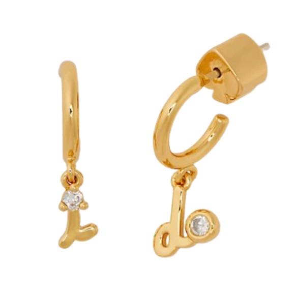 KATE SPADE • Gold Say Yes I Do Huggies Hoop Earrings